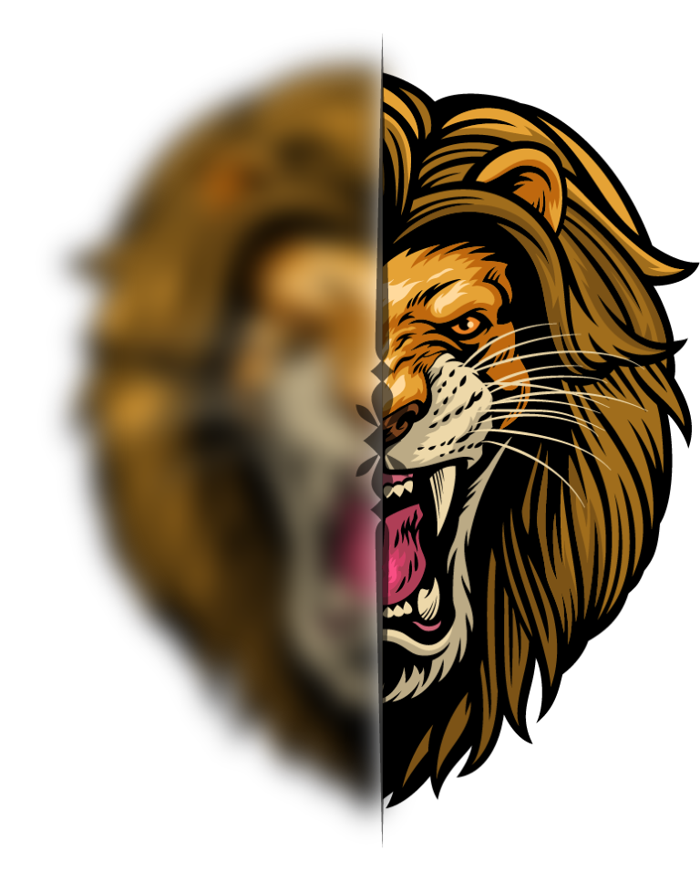 Raster to vector conversion of a lion design