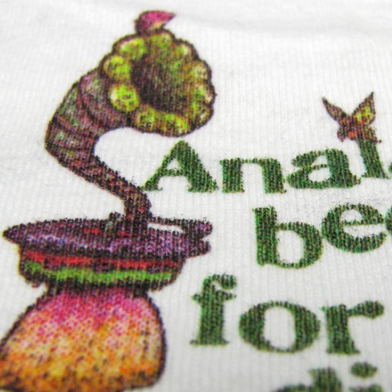 Design stitched on a piece of cloth